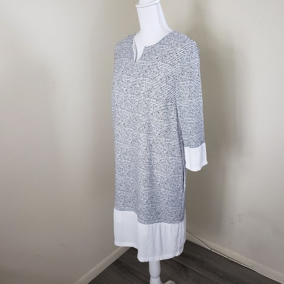 See U Soon Striped Split Neck Tunic Dress Large - Picture 8 of 11